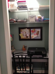 Our bedroom closet I converted into my home office.